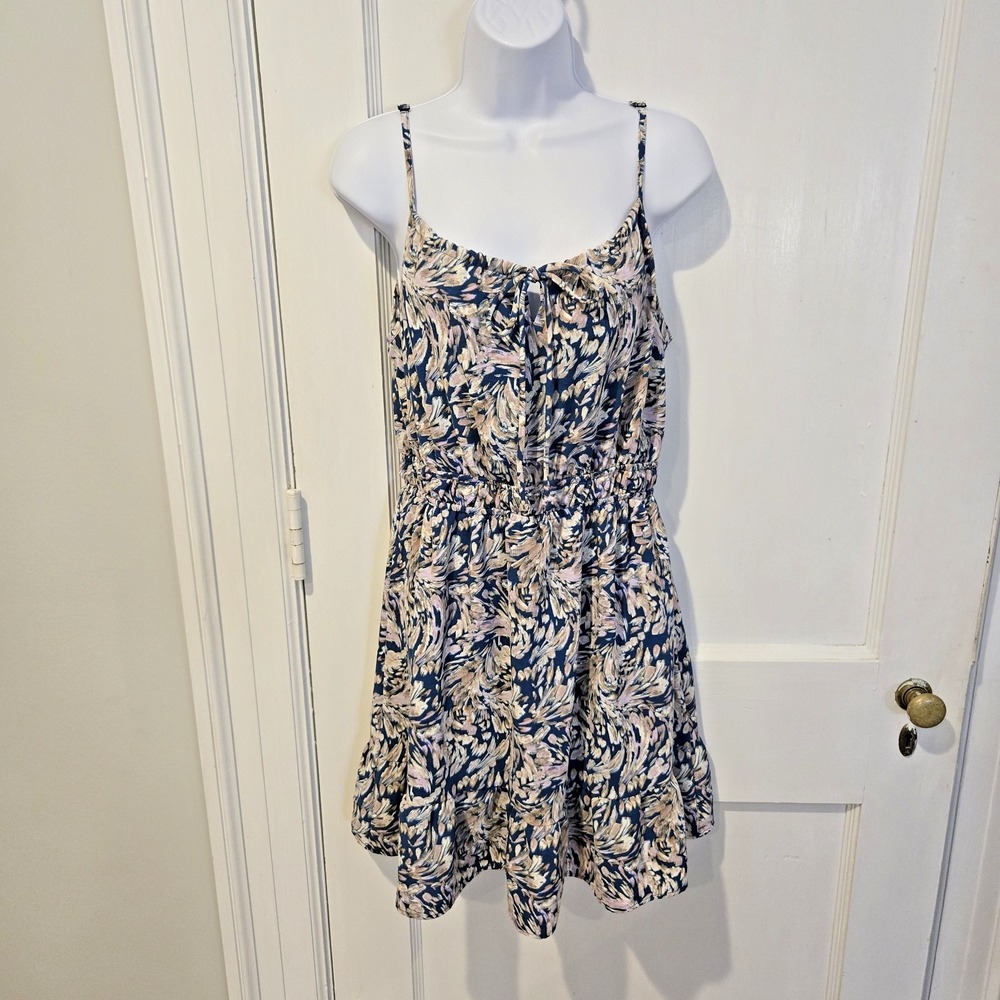 Gilli Women's Sundress Flare Mini Lined Thin Straps Elastic Waist Ruffled Hem PM